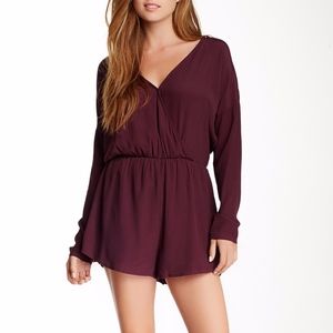 ASTR Peek-a-Boo Lace Silk Blend Romper